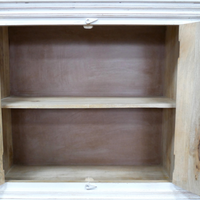 White ornate carved wood sideboard - storage cabinet - In stock November