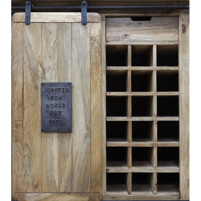 Iron & wood wine and drinks cabinet