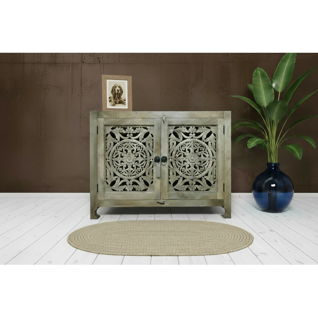 Carved wood storage cabinet range - Elderflower  Lane