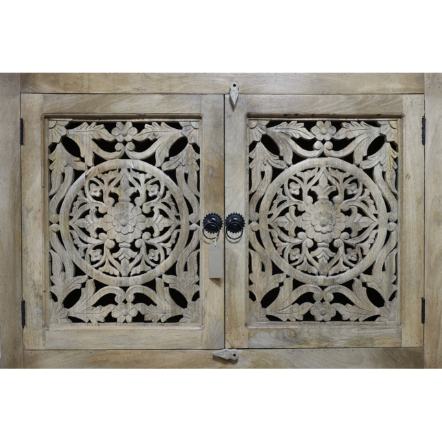 Ornate indian carved cabinet - Elderflower  Lane
