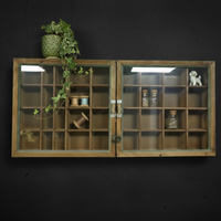 Rustic wood collectors glass display cabinet - Elderflower Lane