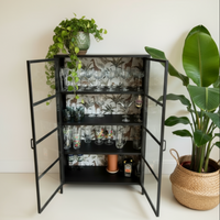 Black metal display cabinet - Elderflower Lane