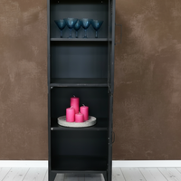 Black metal storage cabinet range - Elderflower Lane