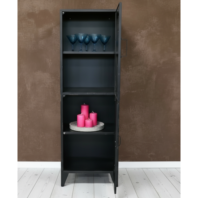 Black metal storage cabinet range - Elderflower Lane