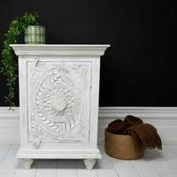 White carved wood cabinet - Elderflower Lane