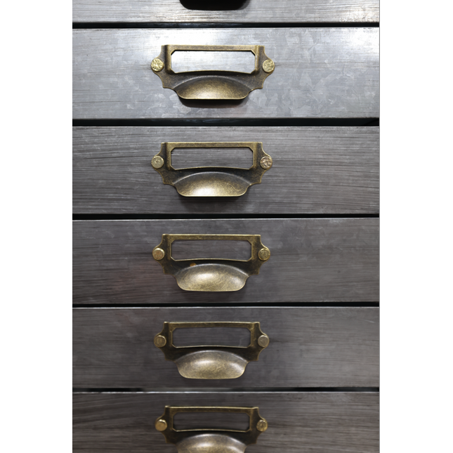 Tall slim 15 drawer metal storage cabinet