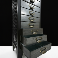 Tall slim 15 drawer metal storage cabinet