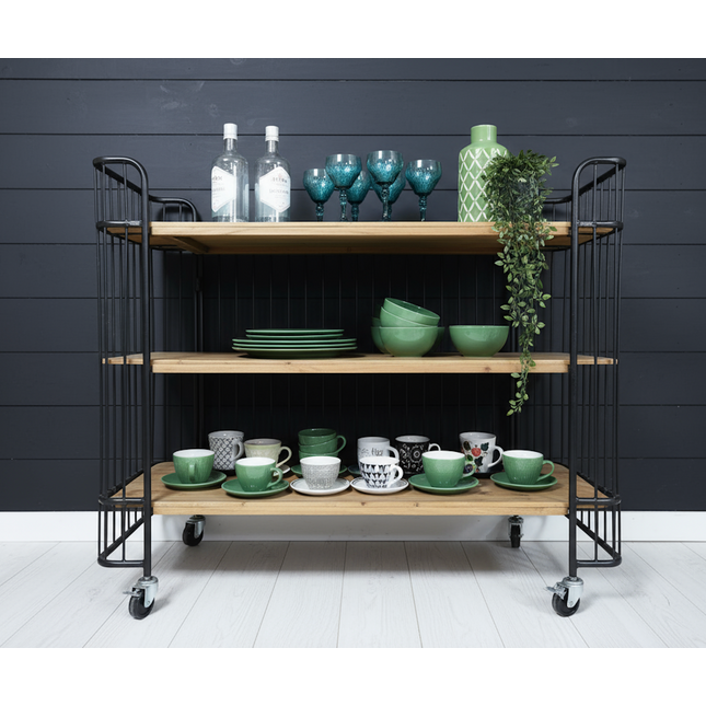 3 tier metal & wood baker display shelves - Elderflower Lane