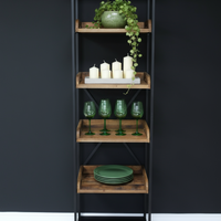 Tall metal & rustic wood display shelves - Elderflower Lane
