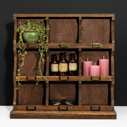 Rustic cubby hole wall organiser - Elderflower Lane UK