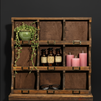 Rustic wood 9 cubby hole wall organiser - Elderflower Lane