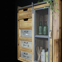 Rustic wood wall storage cabinet - Elderflower  Lane
