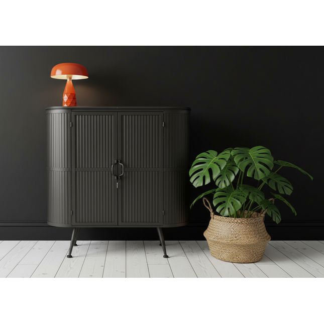 Metal curvy home storage cabinet - Elderflower Lane