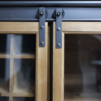 Glass fronted drinks cabinet | Metal & wood