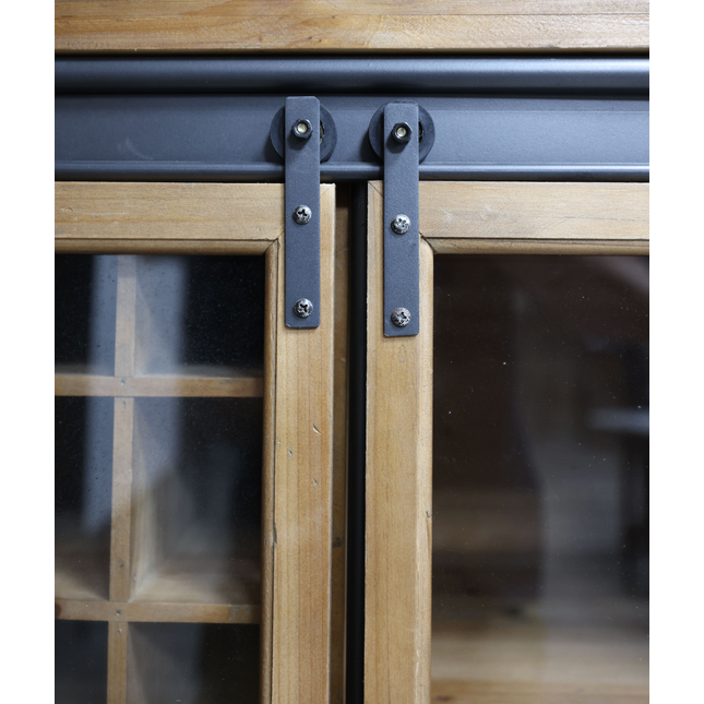 Glass fronted drinks cabinet | Metal & wood