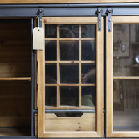 Glass fronted drinks cabinet | Metal & wood