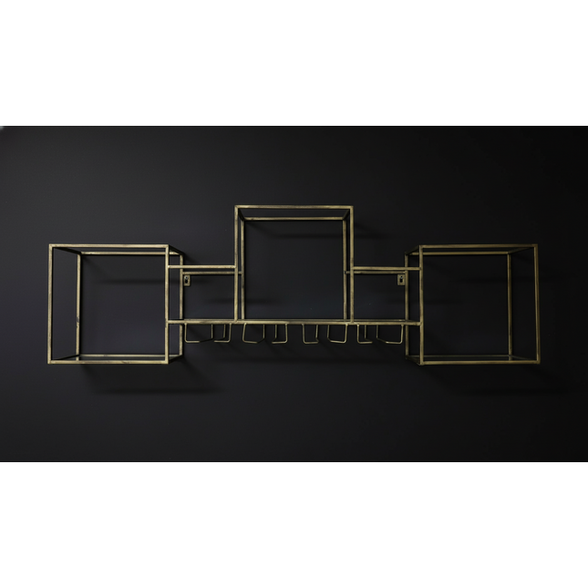 
 Gold Metal & Glass Wall Display Cabinet | Elderflower Lane