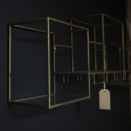 
Gold Metal & Glass Wall Display Cabinet  UK| Elderflower Lane