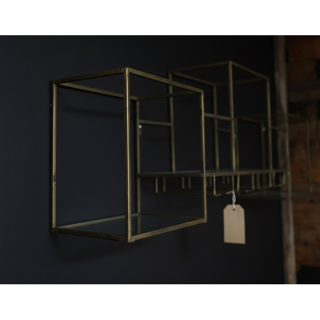 
Gold Metal & Glass Wall Display Cabinet | Elderflower Lane