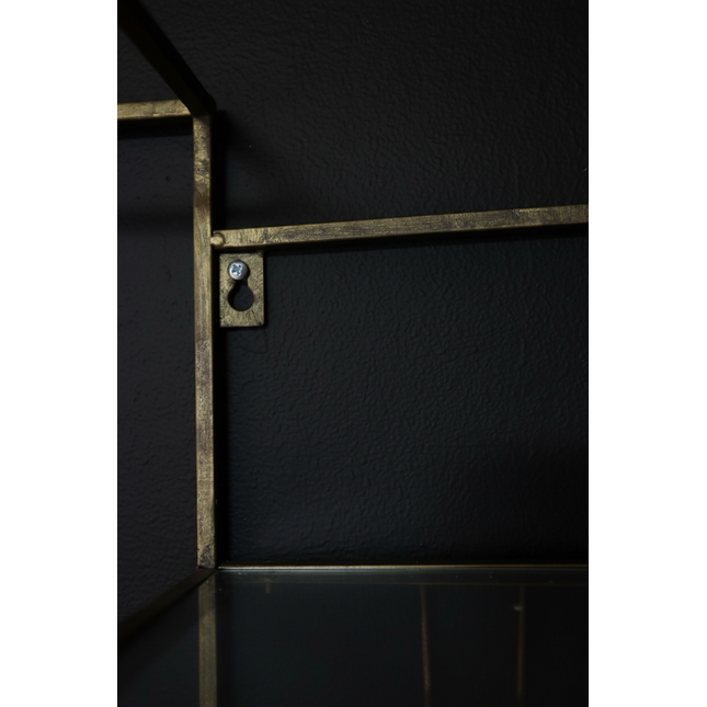 
Gold Metal & Glass Wall Display Cabinet | Elderflower Lane