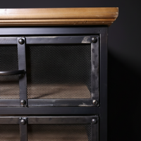 Tall slim black metal storage cabinet