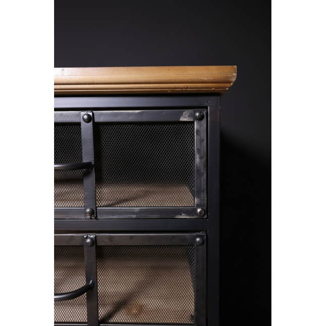 Tall slim black metal storage cabinet