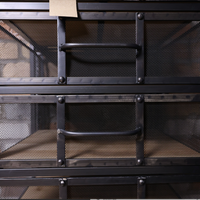 Tall slim black metal storage cabinet