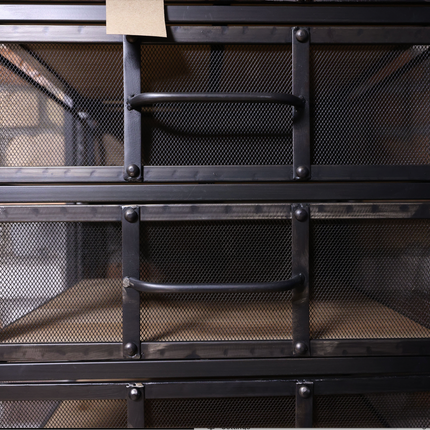 Tall slim black metal storage cabinet UK  - Elderflower Lane