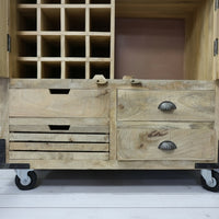 6ft Tall Wood Storage Cabinet | Rustic Larder & Drinks Cupboard.