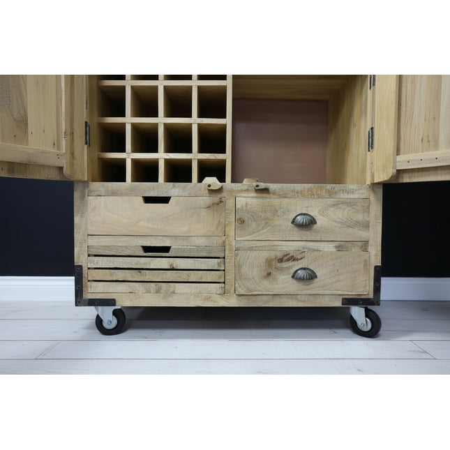6ft Tall Wood Storage Cabinet | Rustic Larder & Drinks Cupboard.
