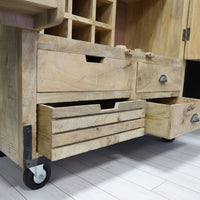 6ft Tall Wood Storage Cabinet | Rustic Larder & Drinks Cupboard.