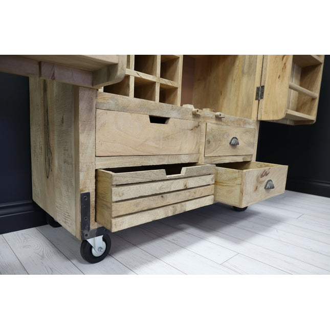 6ft Tall Wood Storage Cabinet | Rustic Larder & Drinks Cupboard.