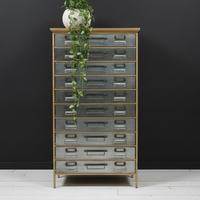 10 drawer metal chest of drawers - Industrial style - Elderflower Lane UK
