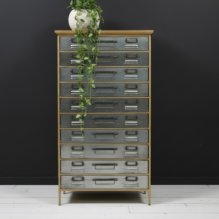 10 drawer metal chest of drawers - Industrial style - Elderflower Lane UK