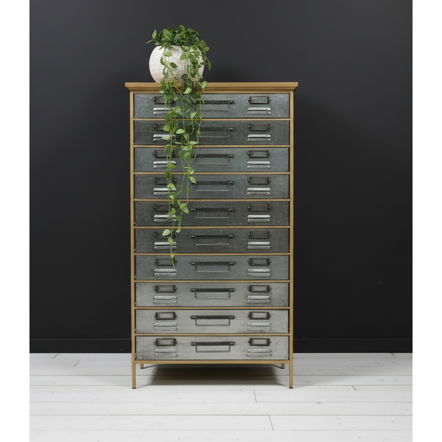 10 drawer metal chest of drawers - Industrial style - Elderflower Lane UK
