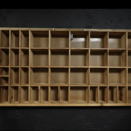 Rustic wood & glass wall display cabinet