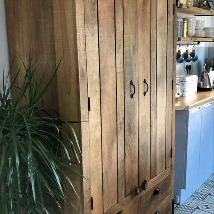 Rustic wood tall larder cabinet 180cm - Elderflower Lane