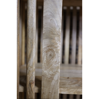 6ft tall curvy slatted wood 4 tier display shelves