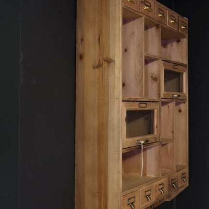 Rustic wood wall cabinet with drawers - Elderflower Lane