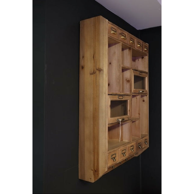 Rustic wood wall cabinet with drawers - Elderflower Lane