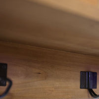 Rustic wood glass display wall cabinet