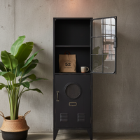 Black metal & glass cabinet UK - Elderflower Lane