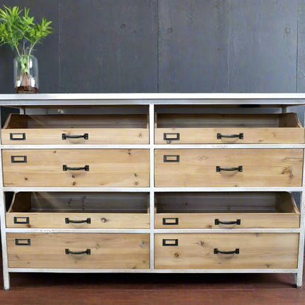 White steel multi drawer storage cabinet
