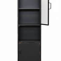 Black metal & glass cabinet