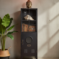 Black metal & glass cabinet UK - Elderflower Lane