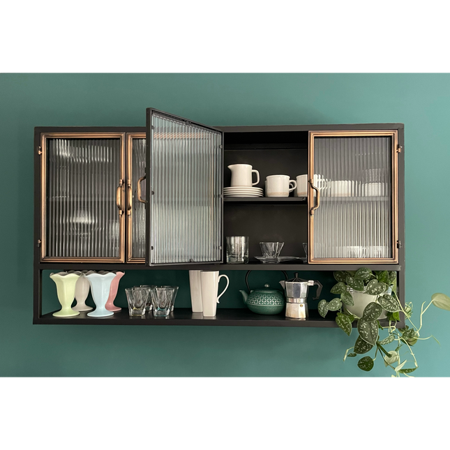 Industrial retro wall display cabinet uk