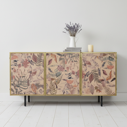 Botanical leaf 3 door metal storage cabinet - Elderflower Lane
