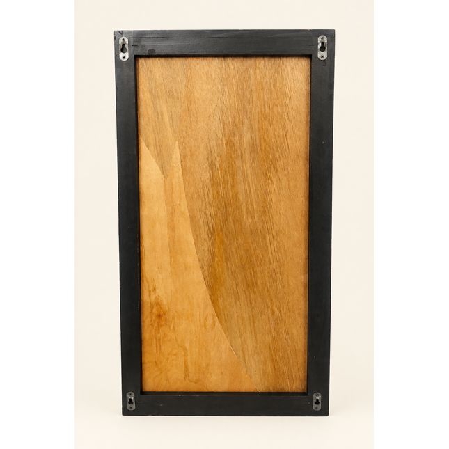 Black rustic wood multi compartment wall display cabinet