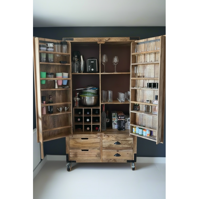 Rustic wood larder pantry cupboard - Elderflower Lane