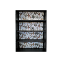 Black metal glazed industrial jungle display cabinet